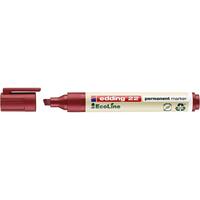 edding 22 EcoLine Permanent Marker Chisel Tip 1-5mm Line Red (Pack 10)