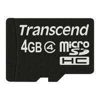 MicroSD Card SDHC Class 4 ,4GB TS4GUSDC4, 4 GB, MicroSDHC, Black