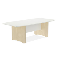 MESA DE REUNIONES 220x100x72CM. COLOR: PATA HAYA / TABLERO BLANCO