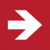 Brandschutzschild - Richtungspfeil, gerade, Rot, 20 x 20 cm, Aluminium, Weiß