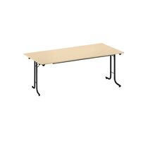 Folding table, with rounded edges