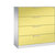 Armario para archivadores colgantes ASISTO, anchura 1200 mm, con 4 cajones, gris luminoso / amarillo azufre.