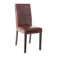 Bolero Faux Leather Dining Chairs in Antique Brown Height 510mm Pack of 2
