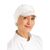 Whites Chefs Clothing Unisex Bakers Cap with Snood in White Uniform - One Size