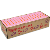 JOVI Plastilina, boîte de 15 x 350 grammes de pâte à modeler végétale couleur rose - produit supprimé à épuisement du stock