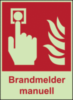 Brandschutz-Kombischild - Brandmelder, Brandmelder manuell, Rot, 30 x 20 cm