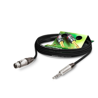 SOMMER CABLE Mikrofonkabel Stage 22 Highflex (2 x 0,22mm² | XLR 3-pol female / Klinke male 6,3mm Stereo | NEUTRIK | 5,00m) - in schwarz