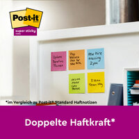 Post-it® Super Sticky Z-Notes, farbig, 14 Blöcke + 2 GRATIS, 76 x 76 mm