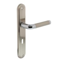 Intersteel deurkruk met langschild - Agatha - met sleutelgat 72 mm - chroom/mat nikkel