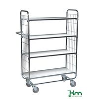 Kongamek order picking trolleys with adjustable shelves, H x W x L - 1590 x 470 x 1395 with 4 shelves