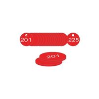 33mm Traffolyte valve marking tags - Red (201 to 225)