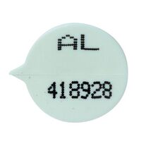 Round security seals, numbered, white