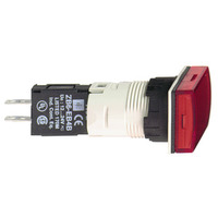 Leuchtmelder, Ø 16, rechteckig, IP 65, rot, Integral LED, 24 V, Stecker