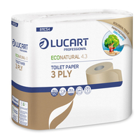 Carta igienica EcoNatural 4.3 Plastic Free - 270 strappi - Lucart - pacco 4 rotoli