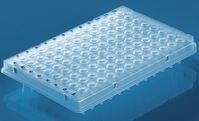 96-well PCR-Platten PP für PCR oder qPCR | Beschreibung: Standardprofil halber Rahmen erhöhter Rand