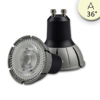 Vollspektrum LED Strahler COB, GU10, 7W 2700K 460lm 1496cd 36°, CRi >98, dimmbar, grau-schwarz