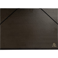 Carton à dessin kraft noir vernis avec élastiques 52x72 cm - Pour format raisin