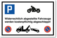 Motorrad, Parkplatzschild, 30 x 20 cm, aus Alu-Verbund, mit UV-Schutz