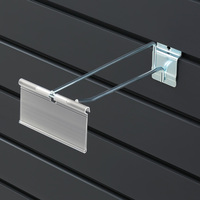Pegwall System Bracket / Product Hanger / Slatwall Single Hook with Overhead Price Holder for DRA Swinging Pockets | 150 mm