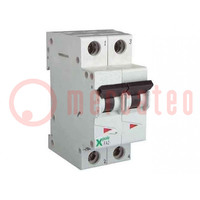 Circuit breaker; 250VDC; Inom: 6A; Poles: 2; for DIN rail mounting