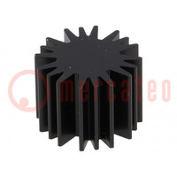 Heatsink; LED; Ø: 20mm; H: 15mm; 6.3K/W; black