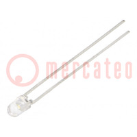 LED; 3mm; bianco freddo; 1150÷5500mcd; 50°; Frontale: convesso