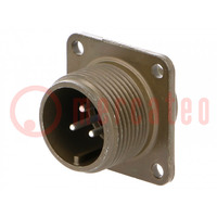 Connector: circular; socket; PIN: 3; male; soldering; 97; 13A; olive