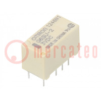 Relay: electromagnetic; DPDT; Ucoil: 3VDC; Icontacts max: 2A; PCB