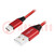 Kabel; USB 2.0; USB-A-stekker,USB-C-stekker; 1m; rood; PVC