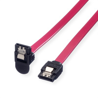 ROLINE Internal SATA 6.0 Gbit/s Cable, angled, with Latch, 1 m