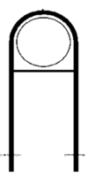 Technische Ansicht: Rohrrahmen Typ 18, aus Stahl, inkl. Erdanker und Montage-Laschen für VZ (Art. az-1551)