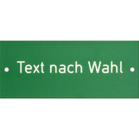 Thermograv-Schild, Schrift nach Wahl, 10,0 x 5,0 cm Version: 07 - signalgrün (RAL 6032) / Kern weiß