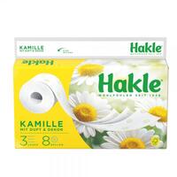 Hakle Kamille Toilettenpapier mit Kamillenduft, 3-lagig, 8 Rollen à 150 Blatt