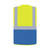 Korntex Multifunktionswarnweste fluoreszierend gelb-blau mit Reflexstreifen, Reißverschluss und Taschen Einheitsgröße