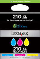 Lexmark Rückgabe-Tintenpatrone 210XL Cyan, Magenta, Gelb (3x ca. 1.600 Seiten)