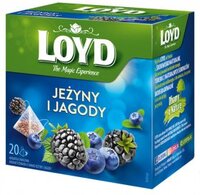 Herbata owocowa w piramidkach Loyd Jeżyny i Jagody, 20 sztuk x 2g