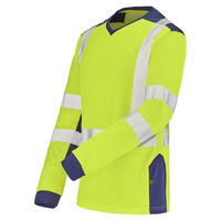 T-SHIRT MANCHES LONGUES FLUO SAFE XP HV JAUNE/BLEU MARINE T5/2XL - CEPOVETT - 22-9T85-701-5/2XL