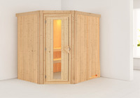 Sauna Maardu mit Zubehör-Set, 196x170x198cm, Eckeinstieg