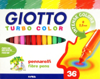 Giotto Turbo Nero, Blu, Verde, Rosa, Rosso, Viola, Giallo 36 pz