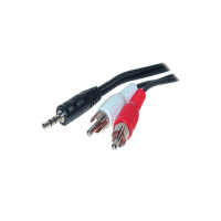 S-Conn 3.5mm - 2xRCA 5 m Audio-Kabel Schwarz, Rot, Weiß