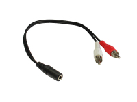 Alcasa AD2-352CS audio kabel 0,2 m 2 x RCA 3.5mm Zwart, Rood, Wit