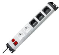 Kopp 227220014 power extension 5 AC outlet(s) Indoor Black, Red, Silver, White