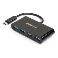 StarTech.com Hub Concentrador USB 3.0 (5Gbps) de 4 Puertos - Ladrón USB-C a 4x USB A - Alimentado por el Bus