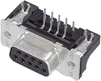 Harting DSUB SV FE SSDP ANG73-254 37P PL3 HOLE kabel-connector D-Sub 37-pin F Zwart, Metallic