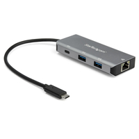 StarTech.com Hub USB-C a 3 porte con Gigabit Ethernet RJ45 GbE - 2x USB-A, 1x USB-type C - Adattatore SuperSpeed 10Gbps USB 3.2 Gen 2 Tipo C - Alimentato tramite USB - Alluminio...