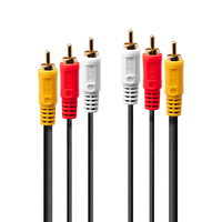 Lindy 35690 Audio-Kabel 1 m 3 x RCA Schwarz, Rot, Weiß, Gelb