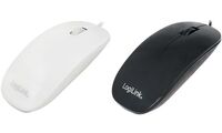 LogiLink Optische Maus, flach, kabelgebunden, weiß (11112315)