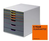 Durable VARICOLOR Desktop Organiser 7 Drawer Colour Coded Modular Storage | A4+