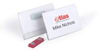 Durable Name Badge with Magnet 54 x 90mm - Transparent - Pack of 25