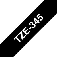 BROTHER szalag TZe-345, Fekete alapon Fehér, Laminált, 18mm 0.7", 8 méter